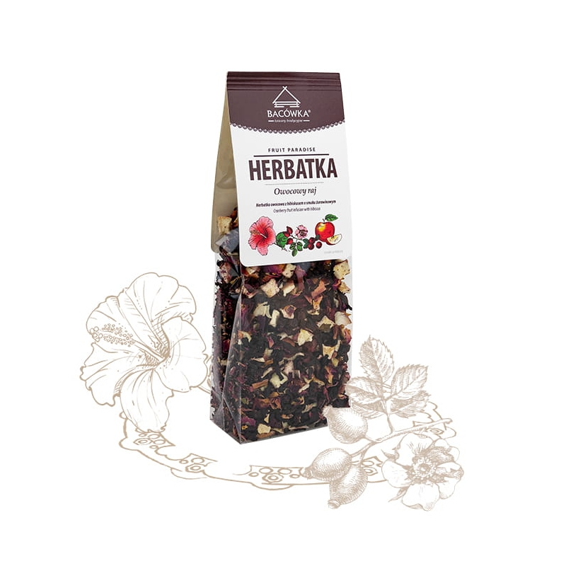 Herbatka owocowa Bacówka - Owocowy Raj, z hibiskusem o smaku żurawinowym, 75g